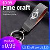 2025 Fashion Metal Car Keychain Hanging Suede Gift Key Ring Holder For BMW Mini Cooper One S JCW F55 F56 F57 F60 Coupe R50 R