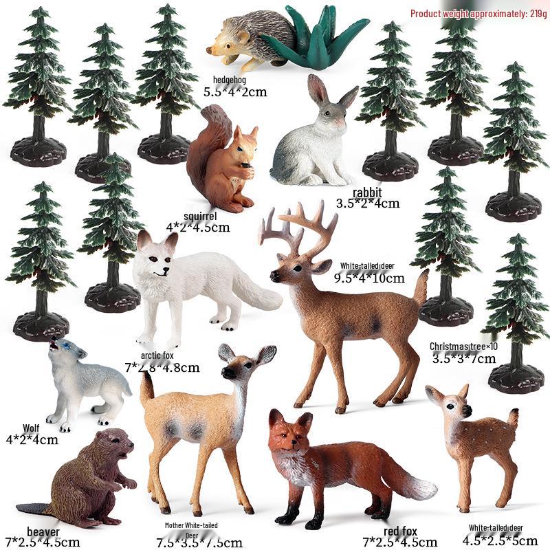 Cross-Border Christmas Wildlife Toy Set: White-tailed & Sika Deer Static Model