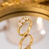 Exquisite super flash zircon ring for girls, light luxury, high-end sense opening adjustable ring, simple real gold electroplating