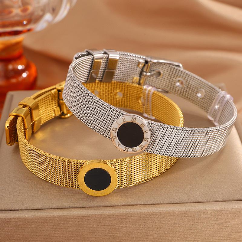 Luxurious Sporty Dial Decorative Stainless Steel Bracelets Suitable For Women To Wear Fashionable Zircon For Summer Travel