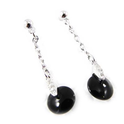 [G2274] - Black 'Scarlett' Silver Earrings