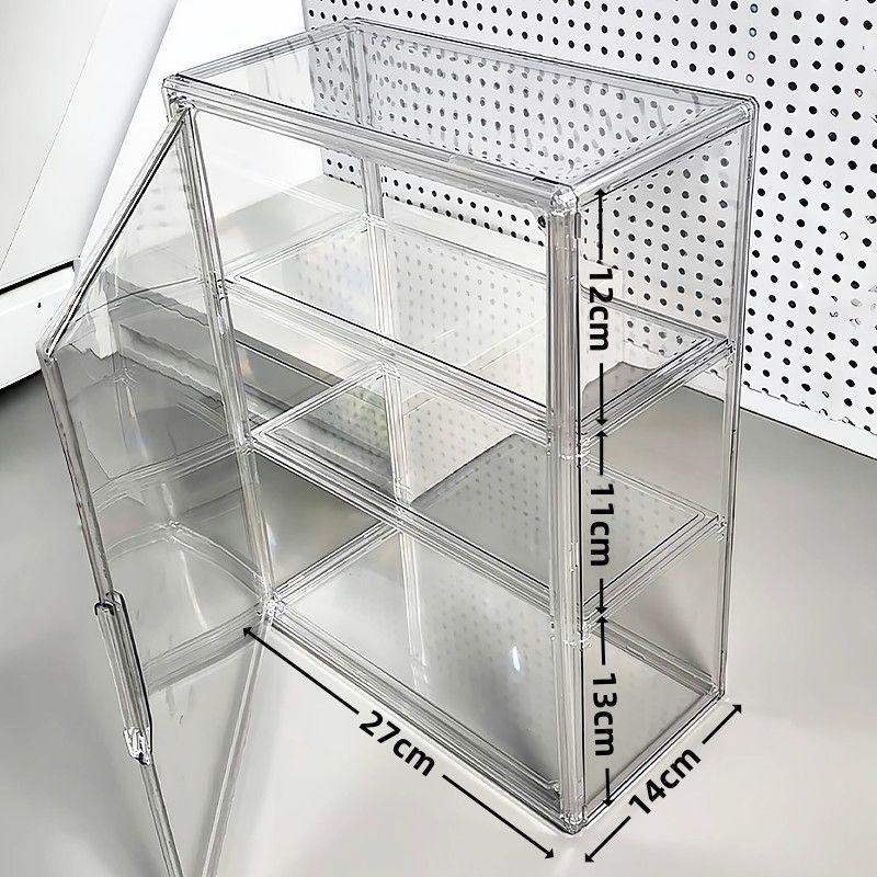 Multi-Layer Acrylic Display Case: Transparent Magnetic Storage for Figurines and Badges