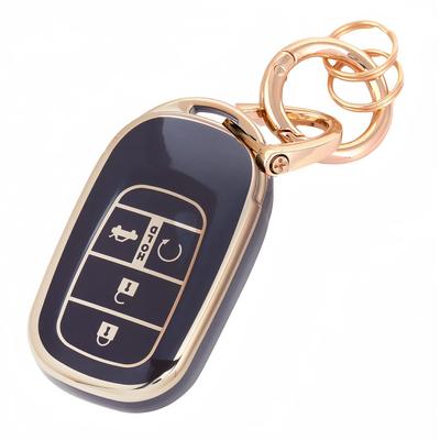 HOYZE Schlüsseletui, Schlüsselabdeckung, Niedlich, Auto, Smart-Schlüssel-Etui, Schlüsselanhänger, Karabiner, Schlüsselhülle, Kratzfest, Leicht, gold schwarz