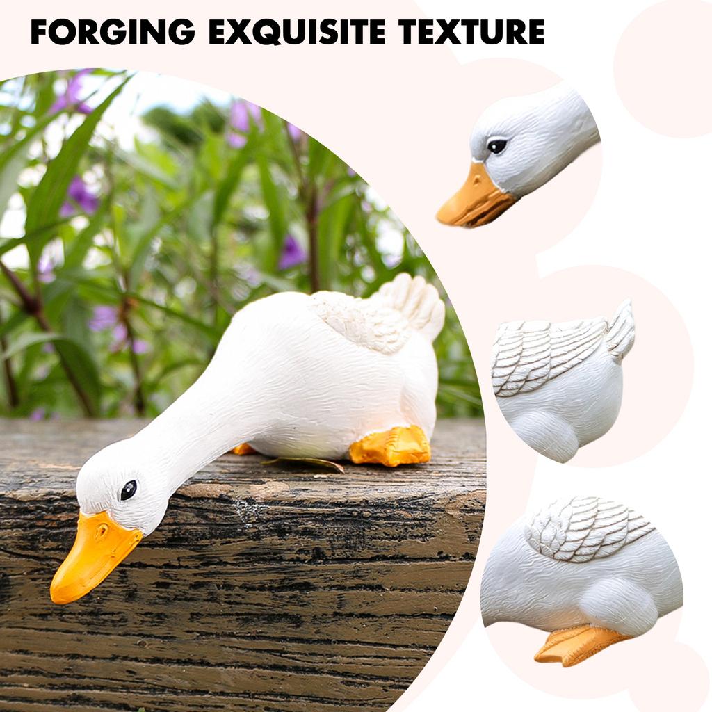 1/3pcs Duck Garden Landscape Figurines Ornament Resin Yard Pond Duck Figurine Waterproof Handicraft Holiday Gift Backyard Decor
