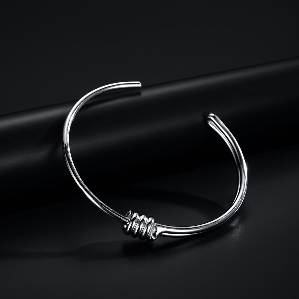 New Style Minimalist Silver Bracelet Female Personality Open Love True Bracelet Birthday Gift