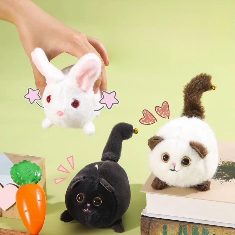 Tail-wagging Plush Cat Doll Customizable Design And Soft Fibre Filling