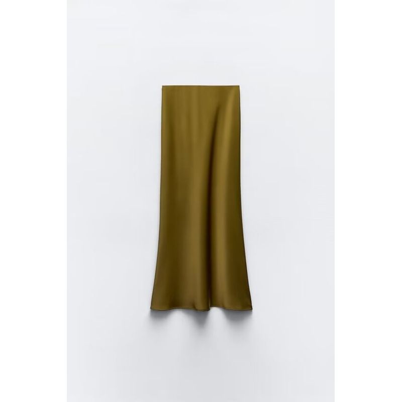 Za2024 Spring-Summer New Type Women's Sheath Skirt Long Dress Silk Satin Texture Midi Dress 1165054 401