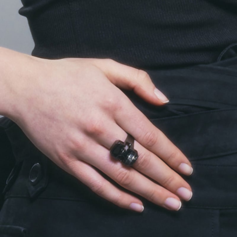 SENTIMENTS NO306 [BLACK] SQUARE METEOR RING