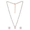 Estele Mangalsutra Damen-Halskettenset mit quadratischem, rosévergoldetem Zirkon