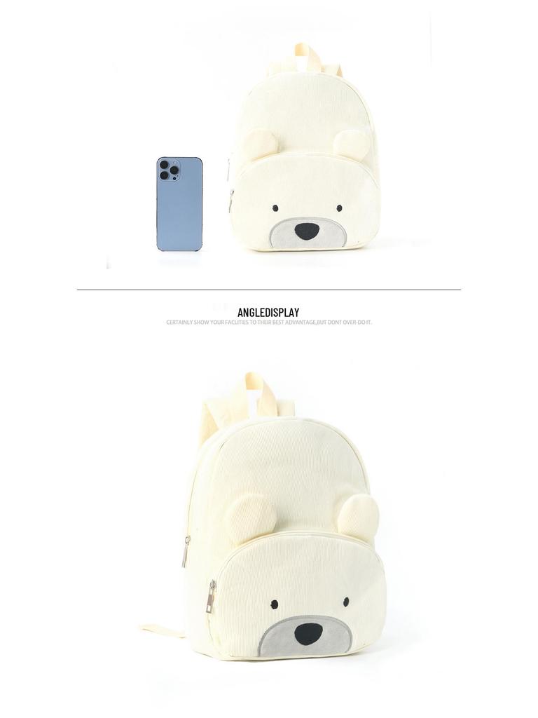 Plecak pluszowy sztruksowy z uroczym misiem o dużej pojemności