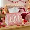1pc Romantic Elegant Valentine'S Day Tissue Box - Features Love-Themed Text And Floral Design, Measuring 17.02*25.91 Cm, Perfect for The Kitchen, Livi