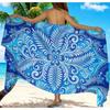 Bohemian Mandala Beach Towel, Microfiber Sand Free Quick Dry, Blue Floral Ethnic Print, Soft Absorbent Beach Towel Towel