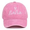 Washed Cotton Mama Heart Embroidery Caps Adjustable Outdoor Sunscreen Hats Baseball Cap  Gifts
