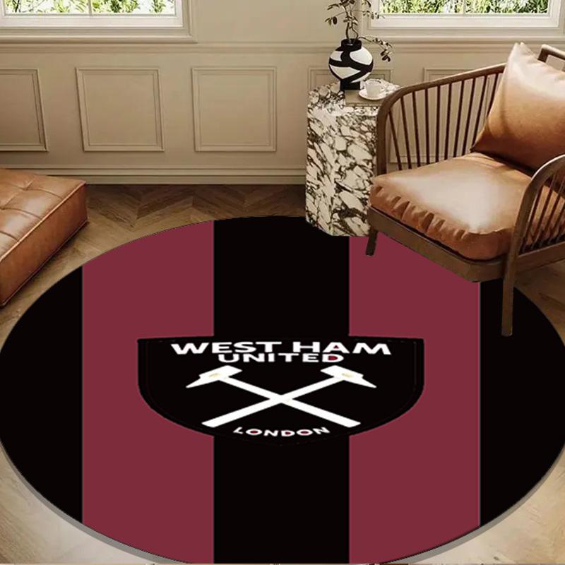 Football Club Emblem Round Rug for Livingroom,Bedroom, Palyroom, Chair Rug, Area rug, Circle Carpet, Large Size Fan Christmas gift