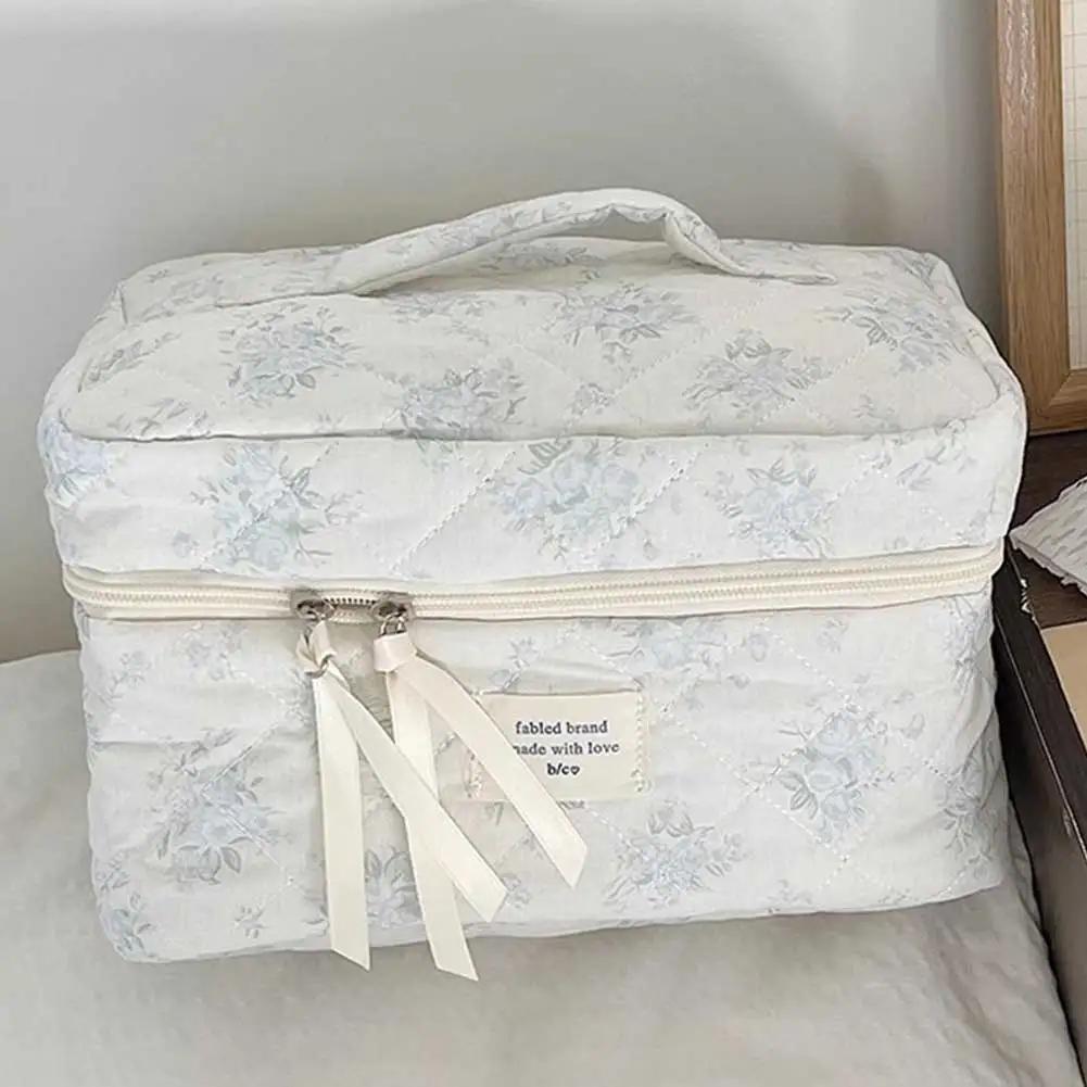 

Женская дорожная косметичка большой вместимости стеганая косметичка эстетичная портативная косметичка мягкая для путешествий на открытом воздухе
