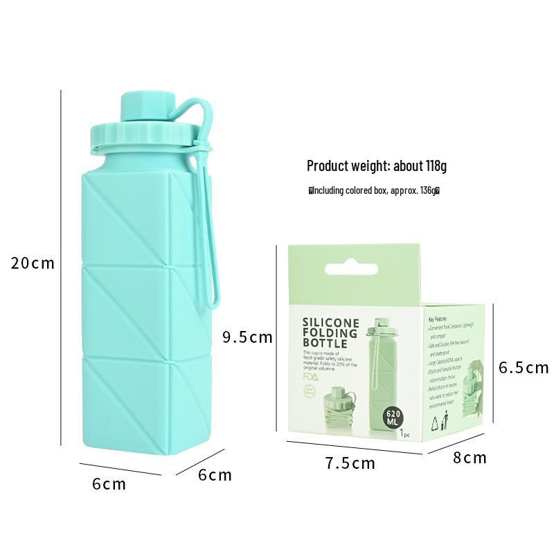 Silicone Collapsible Travel Water Bottle - Compact, Portable, and Telescopic Kettle for Outdoor Sports. 620ml