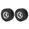 2pcs RC Aluminum Alloy Rear Wheel Hub Rims with Rubber Tires for Tamiya 1 14 Tractor Dump Truck TrailerBlack