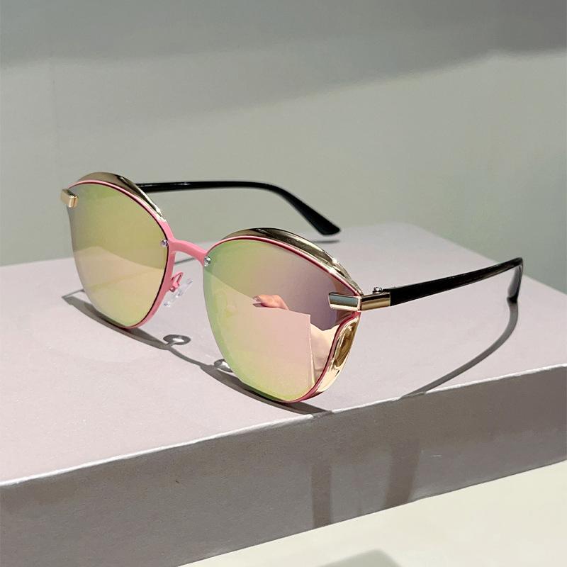 Big Frame Cat Eye Sunglasses Women For Men Vintage Sun Glasses Luxury Brand Designer Punk Popular Metal Travel Shades Uv400