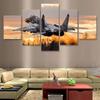 Poster su Tela 5 Pannelli Caccia a Reazione Mikoyan MiG-29 Modulare Moderno Senza Cornice Pitture Artistiche Murali per Soggiorno Decorazione Casa