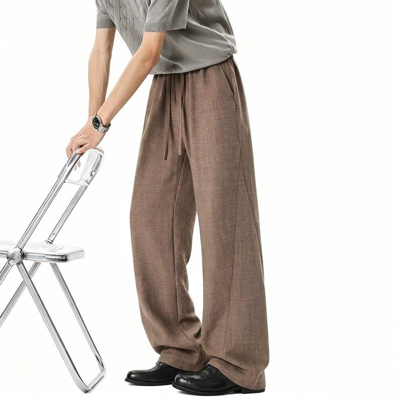 Mens Loose Wide Leg Casual Pants Summer Chinese Style