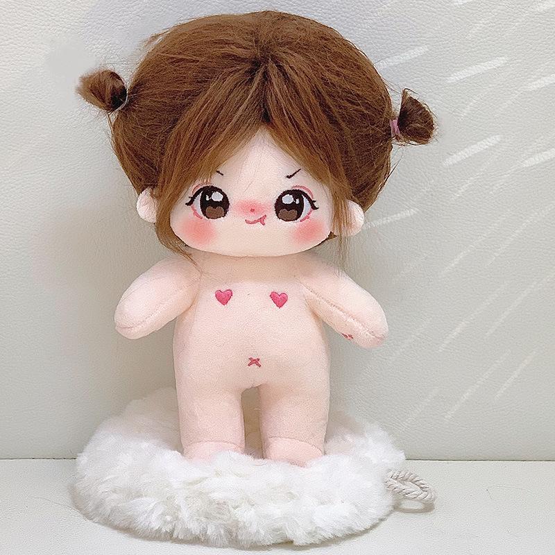 Plüschpuppe mit krausem Haar, mit wechselbarer Kleidung und Zubehör