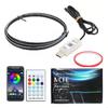 Colorful LED Car Interior Hidden App Remote Control Atmosphere Lamp USB Car Ambient Light Acrylic Strips Dashboard Lights RGB