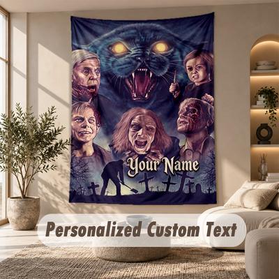 Tapestry Custom Name Text, Wall Hanging Tapestry Home Room DecorPet Sematary