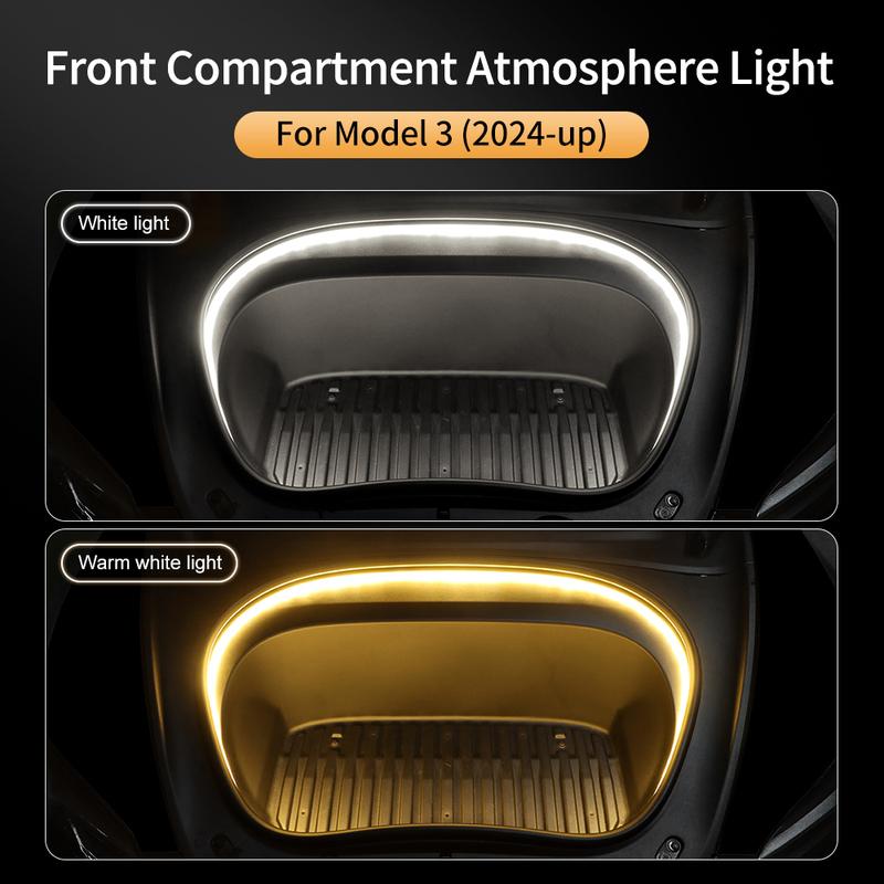 KUIC for Model 3 Highland 2024 Front Trunk Light Bright LED Silicone Light Yellow White Proposal Decor Accessories