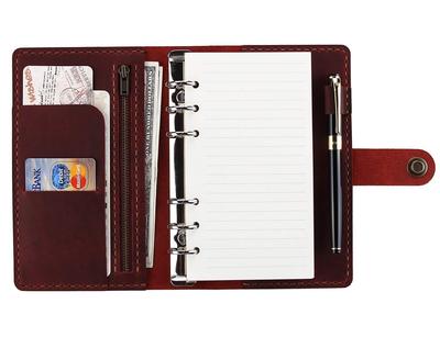 ROTERDON System Notebook A6 Leather 2025 6 Holes with Refills Loose Leaf Standard Cover Leather Hand Stitched Original 3 Colors Notebook Memo Pad Card