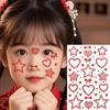 Colorful Face Rhinestone Stickers 1 Sheet Self Adhesive Heart Star Design for School Talent Show Stage Makeup