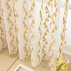 Embroidered Leaf Sheer Curtain Panel Modern Minimalist Window Treatment Living Room Dining Bedroom