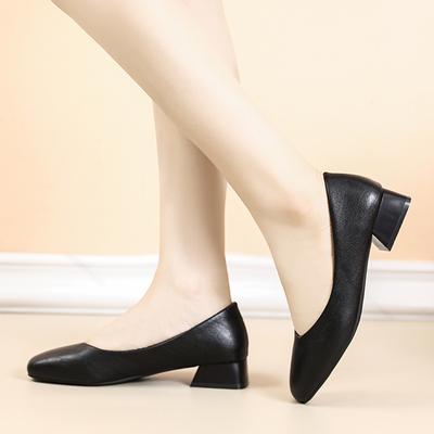 Job Interview Women's Shoes Three Centimeters Light Mouth Black Commute To Work with Formal Wear Professional Shoes Not Tired High Heels