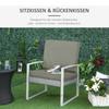 2 Piece Cushion Seat Cushion Back Pad for Rattan Furniture Indoor and Outdoor