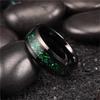 Fashion 8MM Men Stainless Steel Nordic Celtic Dragon Rings Inlay Green Carbon Fiber Rings For Men Women Wedding Party Jewelry