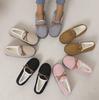 Winter Slip On Indoor Slippers for Women Bowknot Decor Thick Plush Cotton Shoes Woman Soft Comfort Faux Fur House Slippers