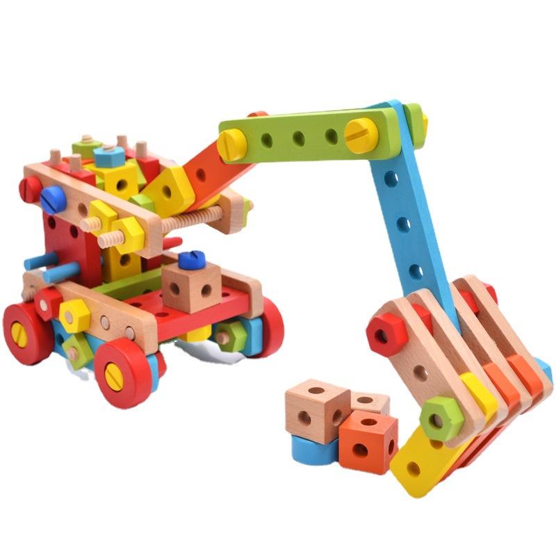 Children's Wooden Building Block Assembly Toy Set Christmas Birthday Gift