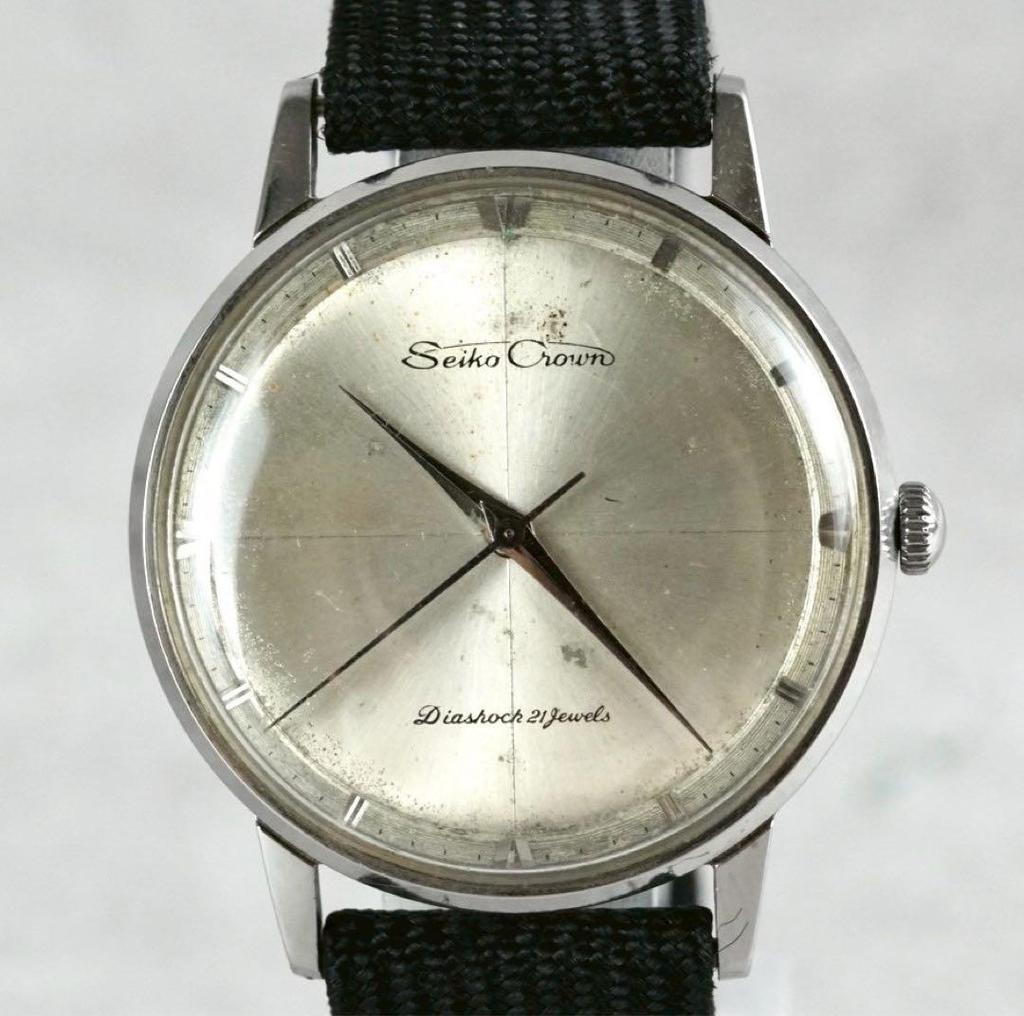 [USED] Working Seiko Crown Wristwatch, 21 jewels, Silver, 1960s, J15003E