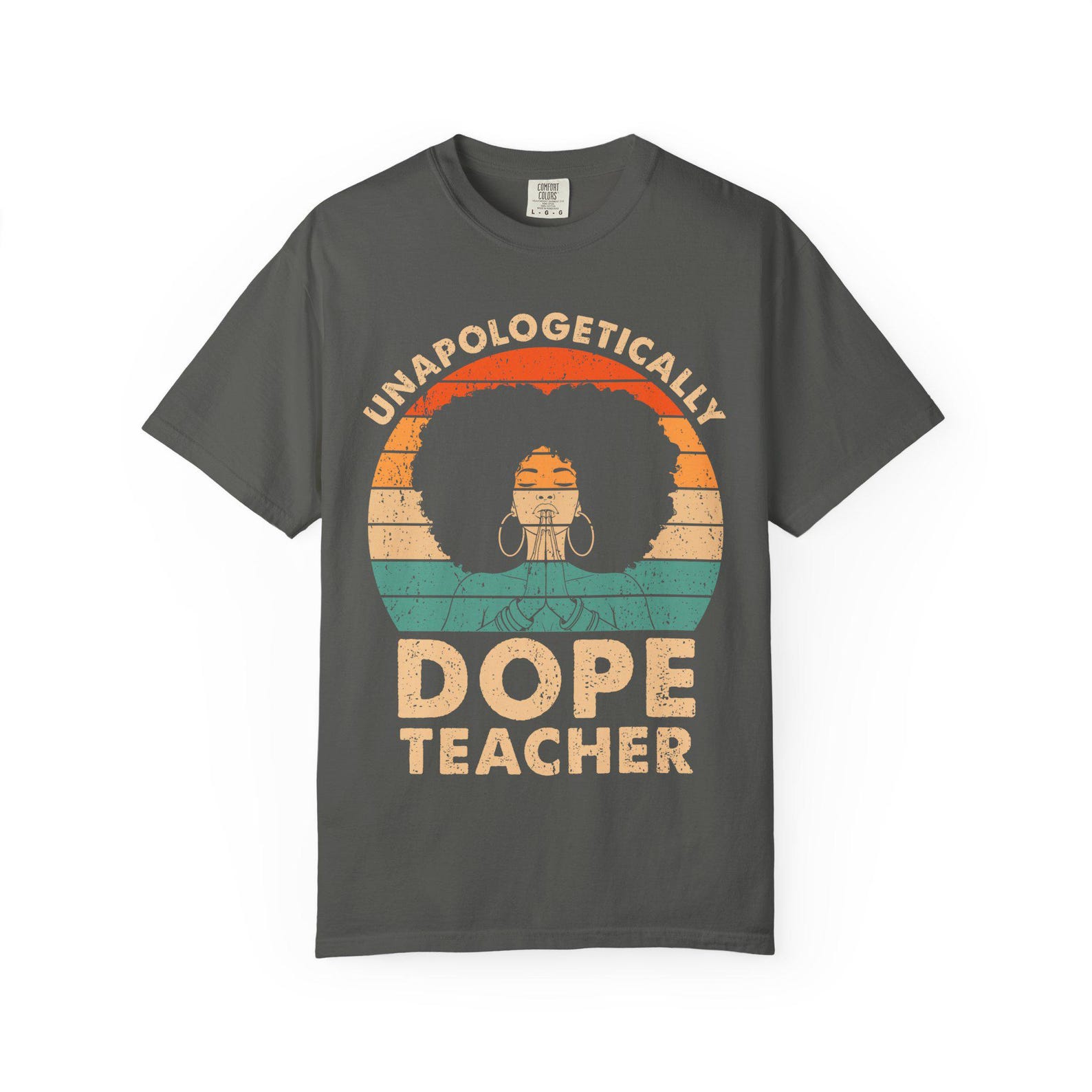 Unapologetically Dope Teacher T-shirt | Retro Afro Vintage Stripe 3XL