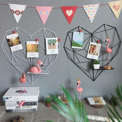Herzform Gitter Fotos Mesh Bild Rack Regal Halter Wandbehang Wohnkultur