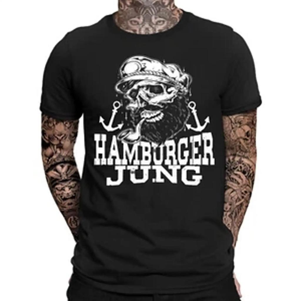 Hamburger Jung Hamburg T Shirt Moin Funny Fun Kiez Reeperbahn Vintage Designer Clothes Unisex Casual Stylish Homme