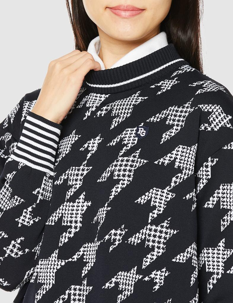 Sukienka z długim rękawem Ecopet 2 Wzór 0 [Pearly Gates] Damska Kwiatowy/Kratka pepitkowa / 055-2224902 121_Kratka pepitkowa [S]