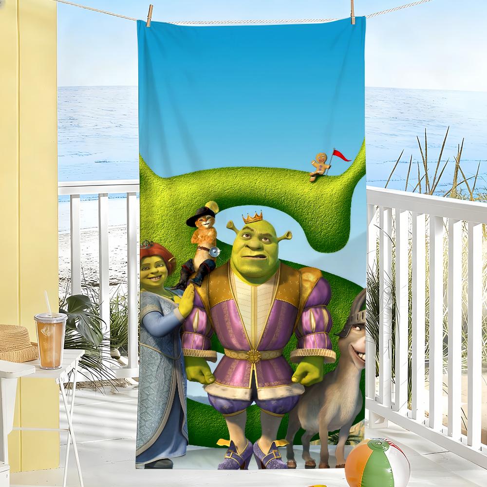 Funny Classic Film S-Shreks-S Green Towel Soft Pool Gift For Travel Gym Shower Camping Quick Dry Sports Large Beach Towels