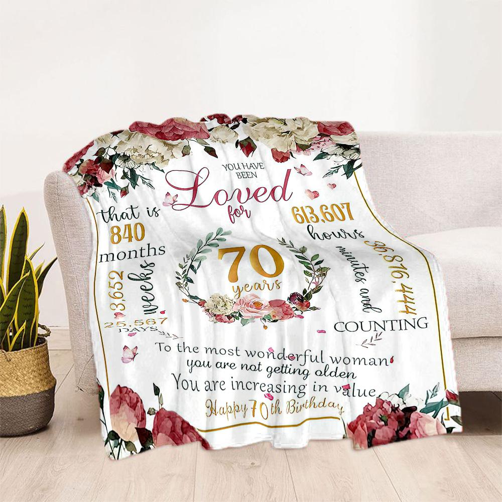 70th Birthday Celebration flannel,Lightweight,Flannel Blanket,Comfortable Blanket, Sofa Blanket, gift blankets,Holiday gift blanket Blankets