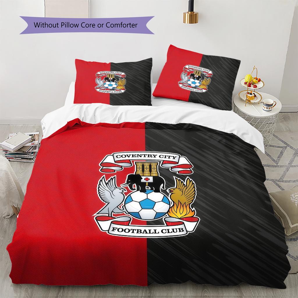 Coventry City Muster Bettwäsche Steppdecke Set Heimdekoration Geschenk (1 Bettbezug + 2 Kissenbezüge (ohne Füllung)).xwn
