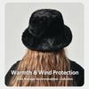 Solid Colors Faux Fur Cap Thickened Warm Fisherman's Hat Fashion Basin Bucket Hats  for Women Girl