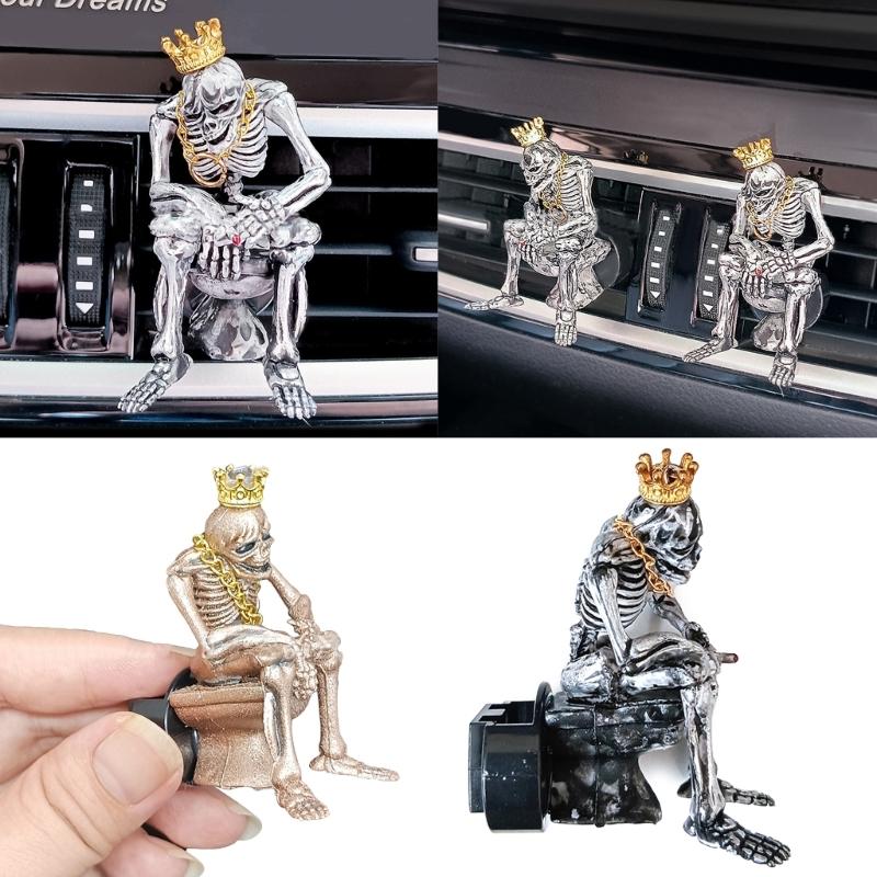 Car Air Vent Air Freshener Halloween Skull Ornament Essential Oil Diffuser Vent Air Car Accessories