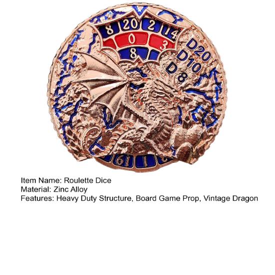 Dragon Roulette Dice Fidget Spinner Heavy Duty Zinc Alloy 7-In-1 Vintage Dragon