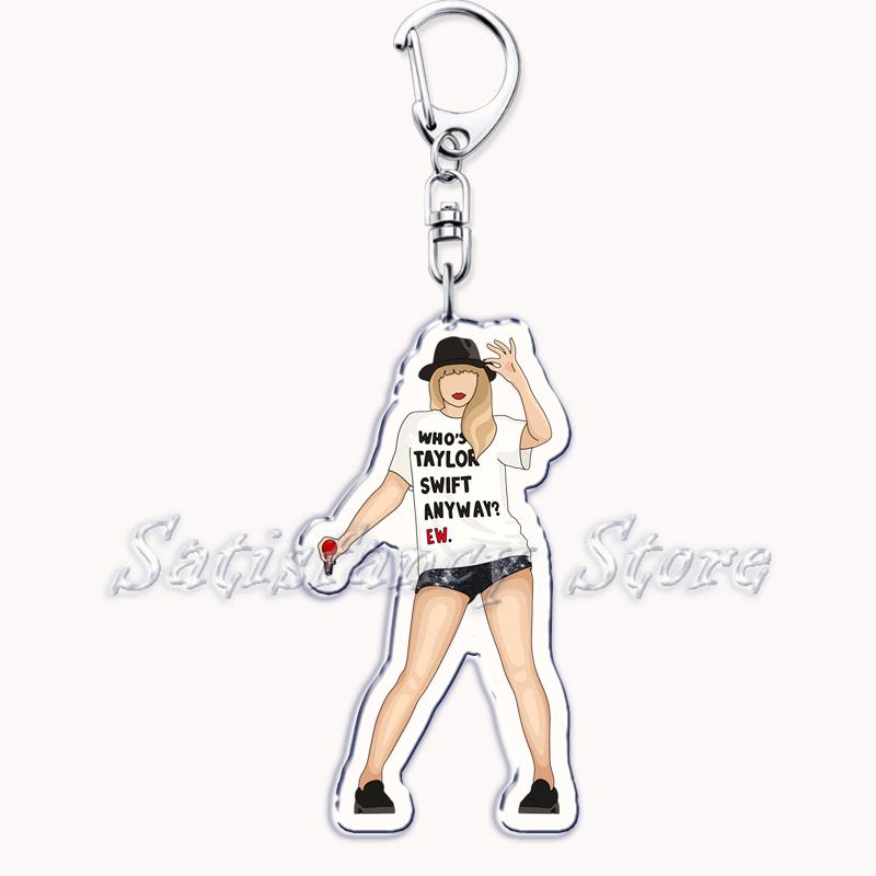 Popular American Singer Acrylic Keychain for Accessories Bag Pendant Key Chain Ring Keychains Jewelry Creative Fans Gifts