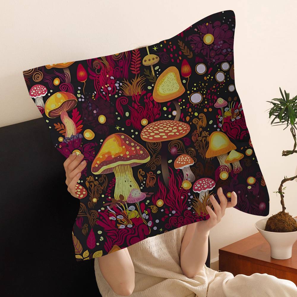 Hot Selling Squirrel Mushroom Cushion Cover Decorative Pillow Sofa Home Decor Case Pillow Cases