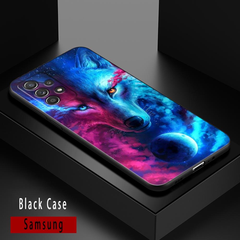 Cute Fox Animal Cases For Samsung Galaxy A52 5G Funda A13 A54 A52s A53 A72 A73 A33 A23 A32 A51 A71 Soft TPU Silicone Black Cover